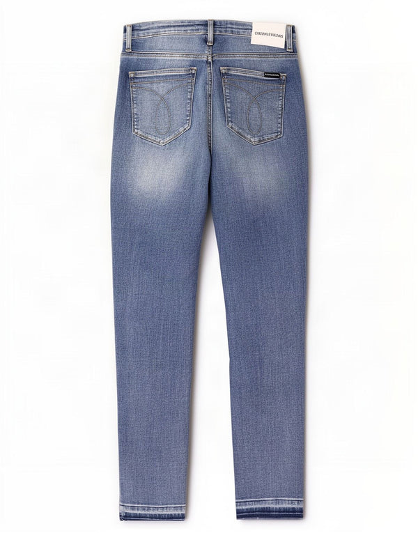 Calvin Klein Jean Slim W33 L27 Femme Bleu Coton