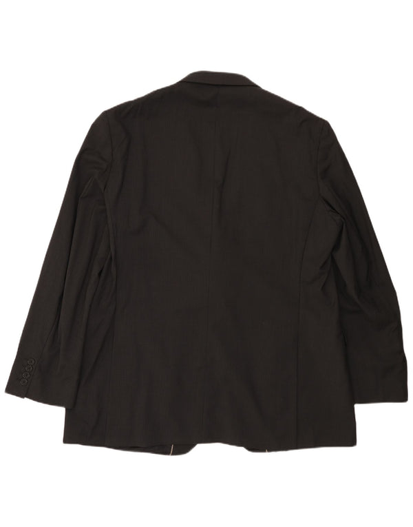 MARKS & SPENCER Veste blazer à 2 boutons pour homme UK 38 Noir moyen à fines rayures