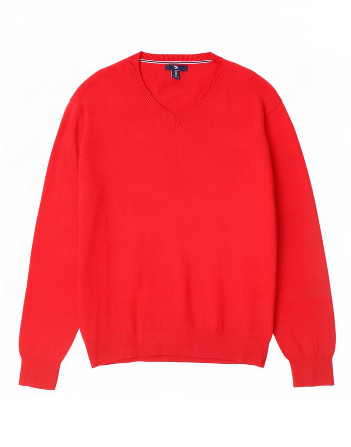 Gap Pull Col V Femme Grand Rouge Coton