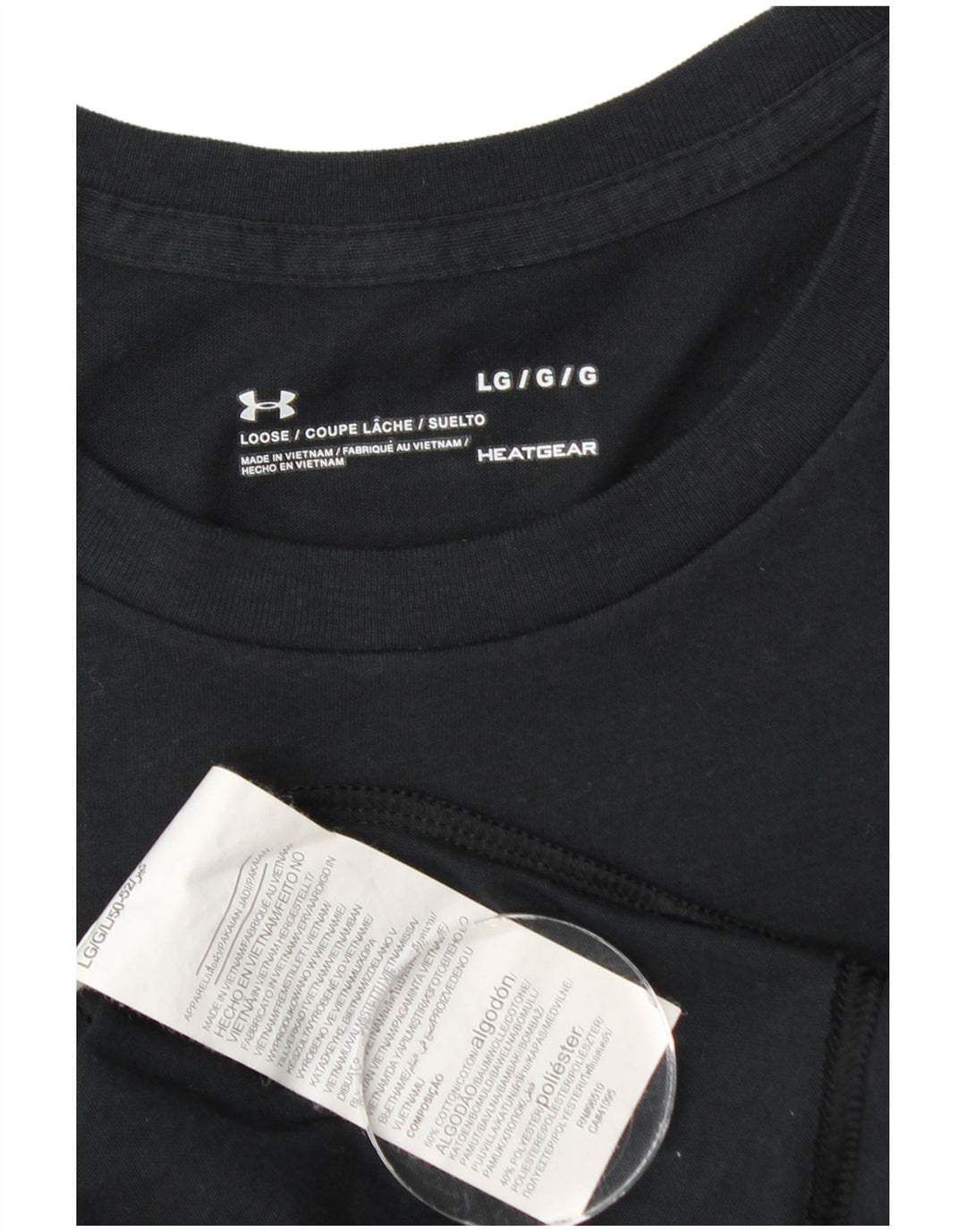 UNDER ARMOUR T-shirt Heat Gear pour hommes, grand noir, en coton