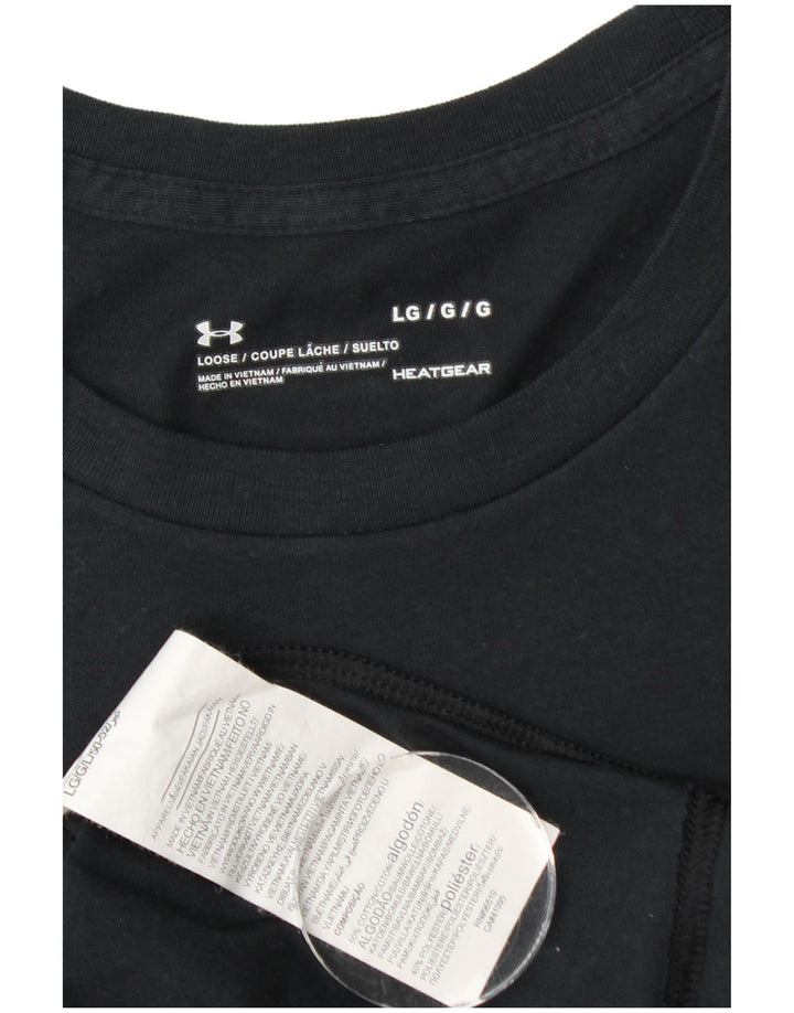 UNDER ARMOUR T-shirt Heat Gear pour hommes, grand noir, en coton