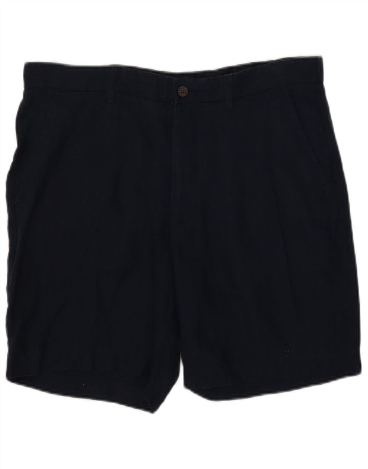 Zara Short Chino Femme Large W32 Lin Bleu Marine