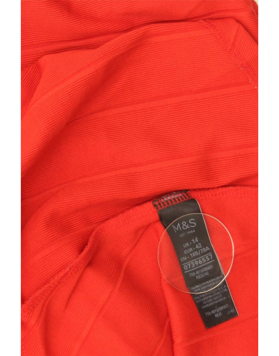 Marks & Spencer Jupe sirène pour femme UK 14 Large W32 Polyester rayé rouge