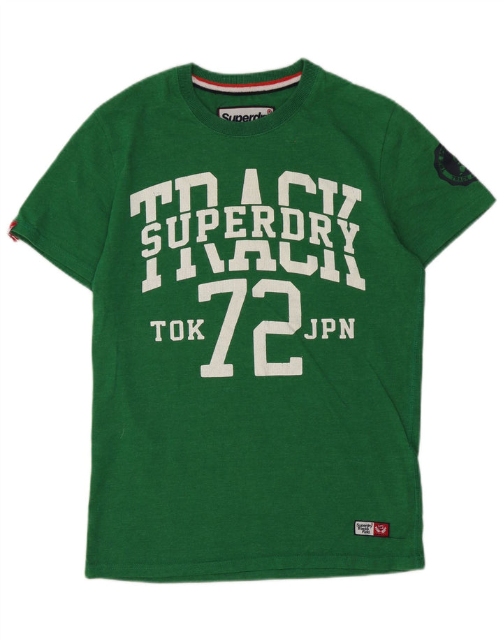 Superdry Mens Graphic T-Shirt Top Medium Green Cotton
