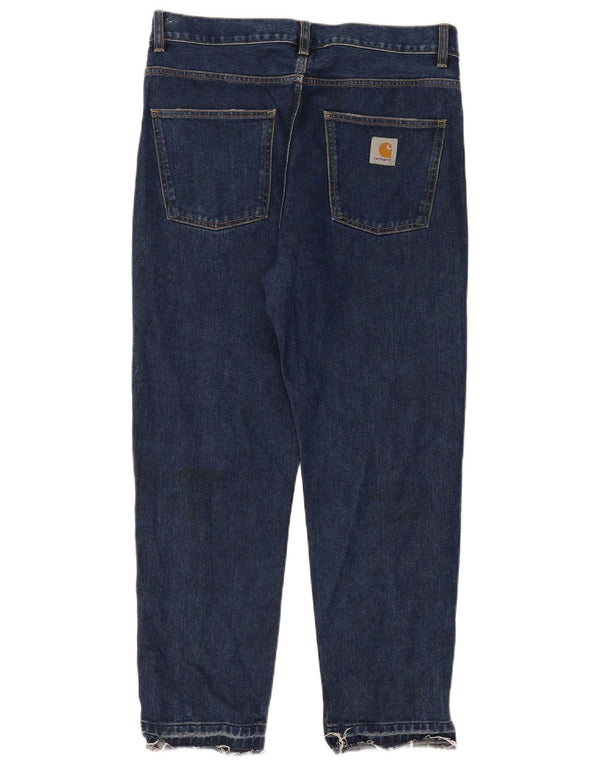Carhartt Mens Loose Jeans W33 L29 Bleu Marine Coton