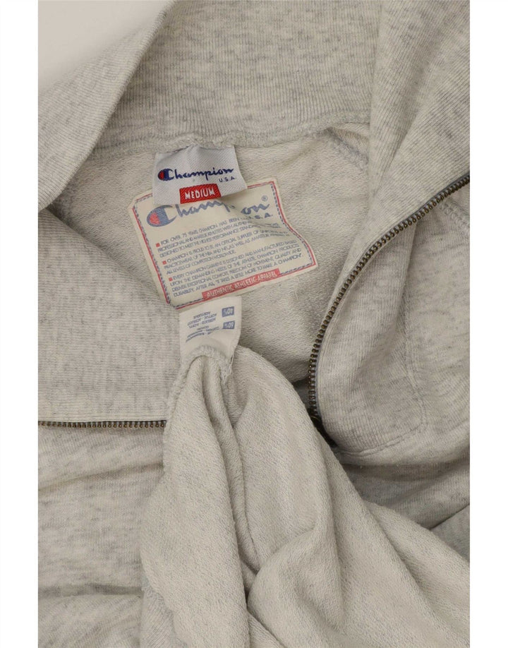 Champion Sweat-Shirt Col Zippé Homme Gris Moyen Moucheté Coton