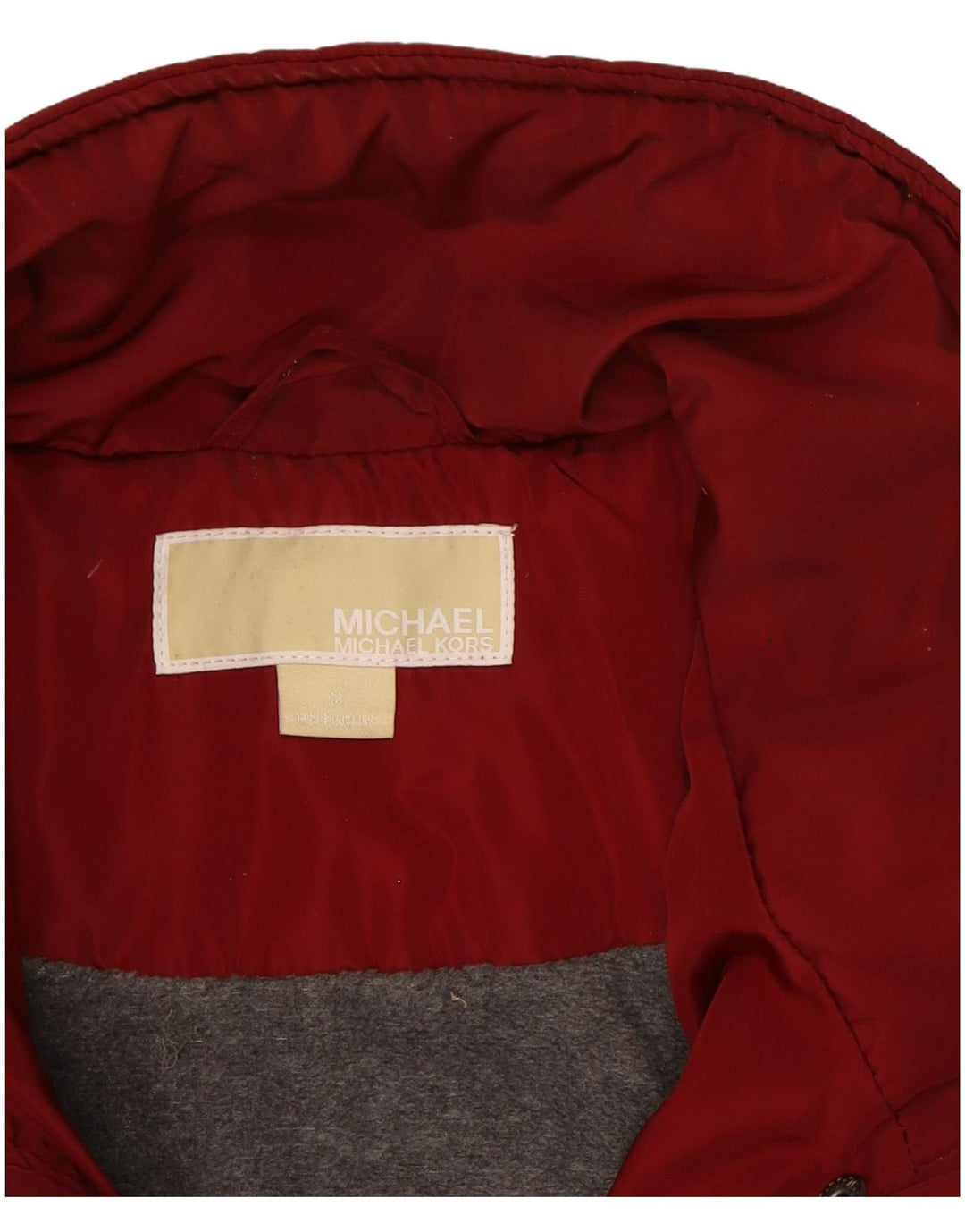MICHAEL KORS Veste matelassée militaire pour femme UK 14 Rouge moyen