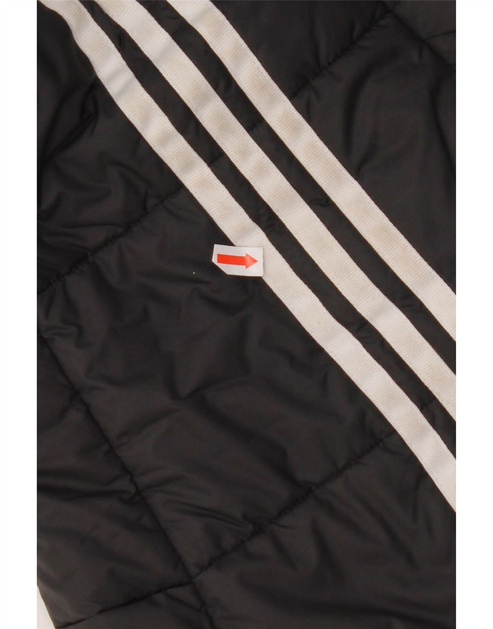ADIDAS Veste rembourrée à capuche pour femme UK 8 Small Noir Polyester