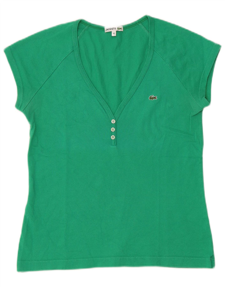 Lacoste T-Shirt Femme Top Taille 40 Coton Vert Moyen