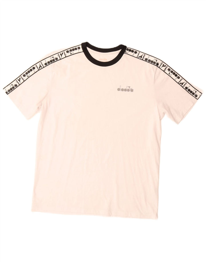 DIADORA T-Shirt Graphique Homme Grand Blanc Coton