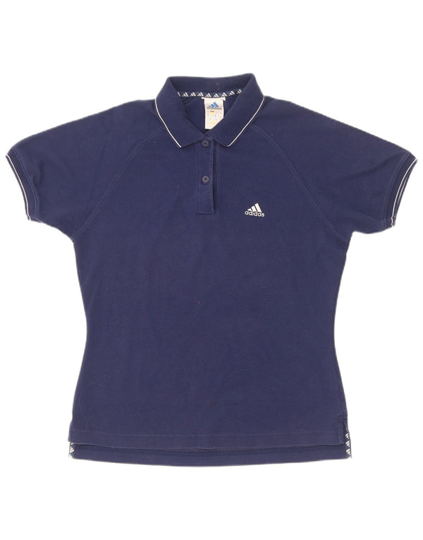 Adidas Polo Femme UK 12 Coton Bleu Marine Moyen