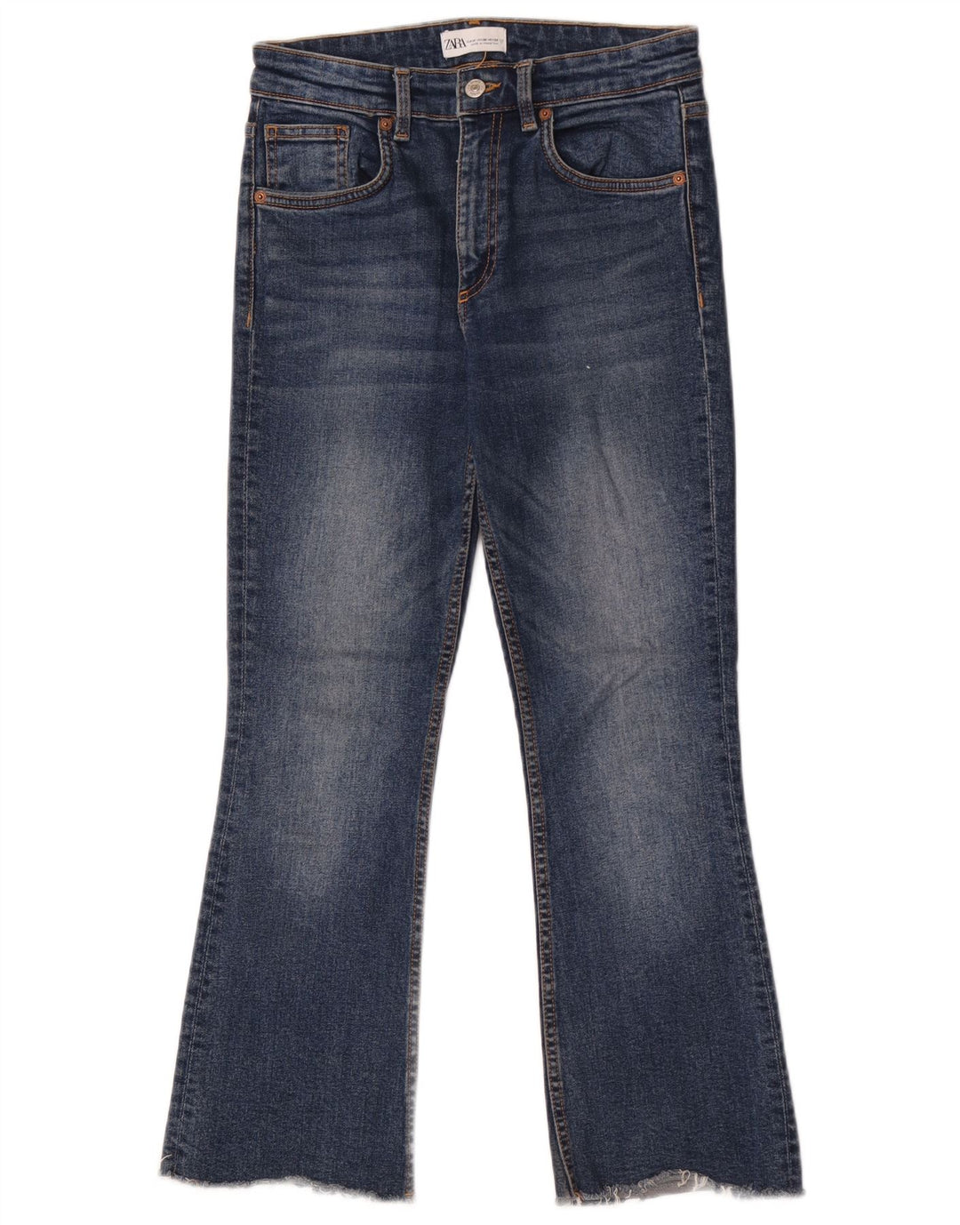 Zara Jeans Bootcut Femme EU 38 Small W28 L26 Bleu Coton