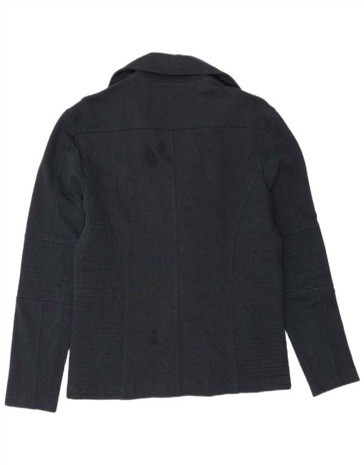 Zara Veste de motard pour homme UK 38 en coton bleu marine moyen
