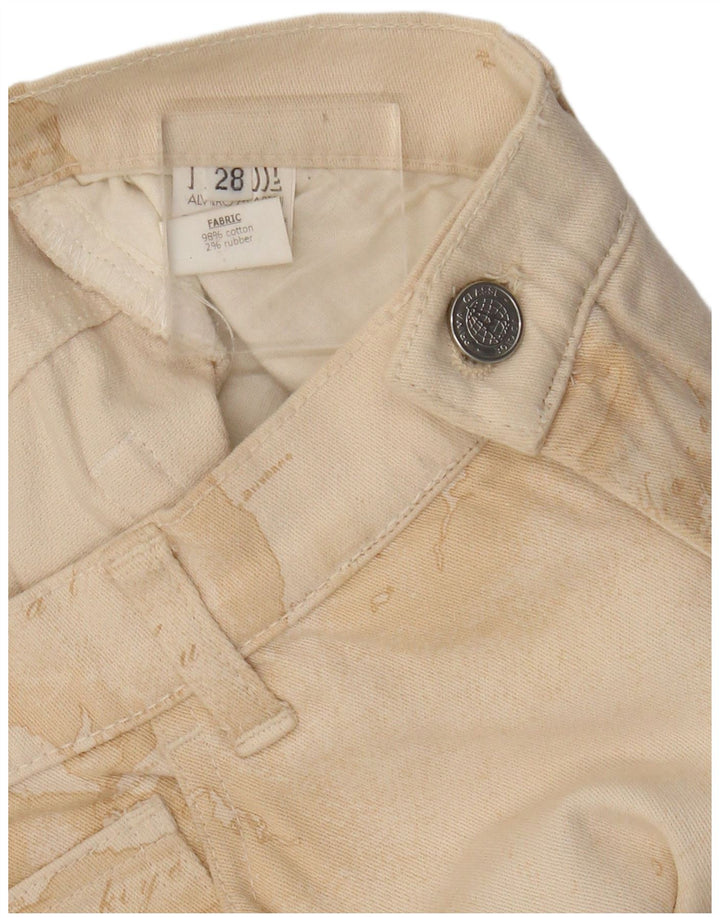 ALVIERO MARTINI Pantalon décontracté à motif abstrait pour femme W28 L30 Beige