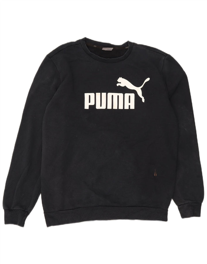 Puma Sweat-Shirt Graphique Homme Bleu Marine Moyen Coton