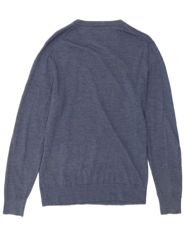 Tommy Hilfiger Pull Col V Homme Bleu Moyen Laine Mérinos