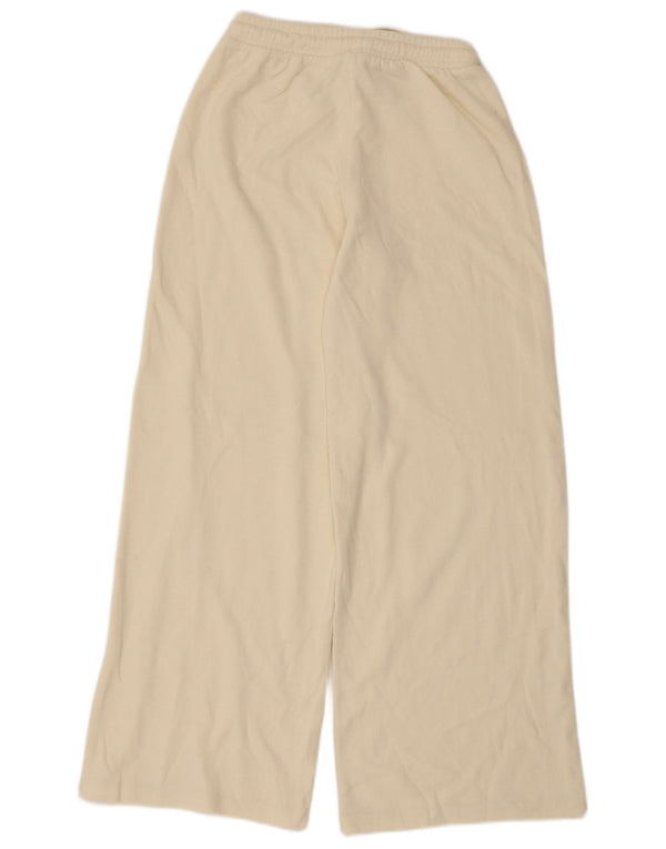 Zara Pantalon de survêtement Baggy pour femme UK 8 Small en coton blanc cassé