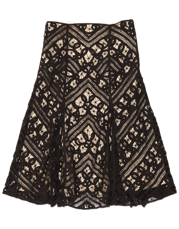 Coast Jupe trapèze pour femme UK 10 Small W26 Coton géométrique noir
