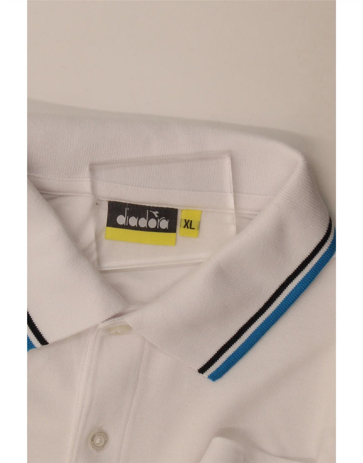 Diadora Polo à manches longues pour hommes XL Blanc