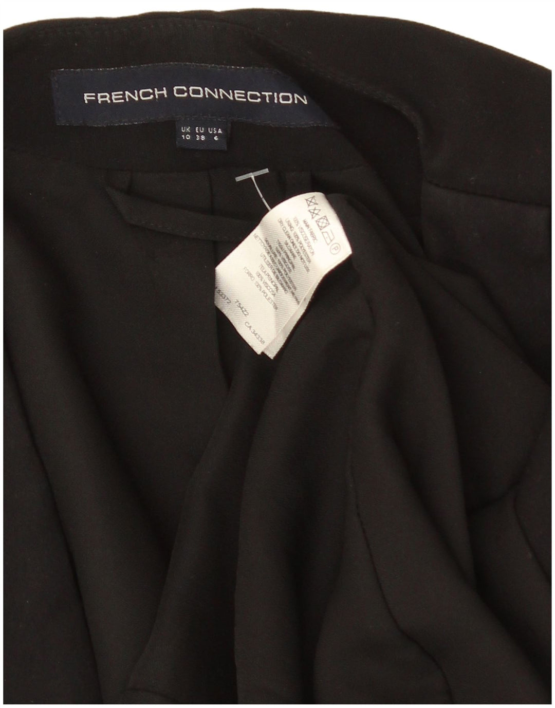 French Connection Veste blazer ouverte à manches 3/4 pour femme UK 10 Small Noir