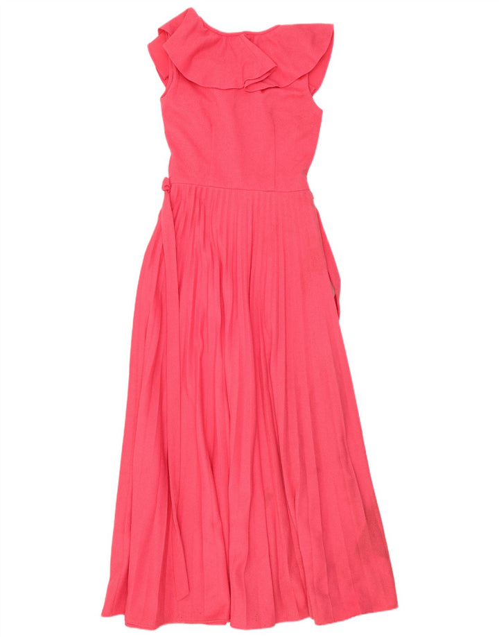 vintage Femme Robe Maxi Sans Manches UK 12 Rose Moyen