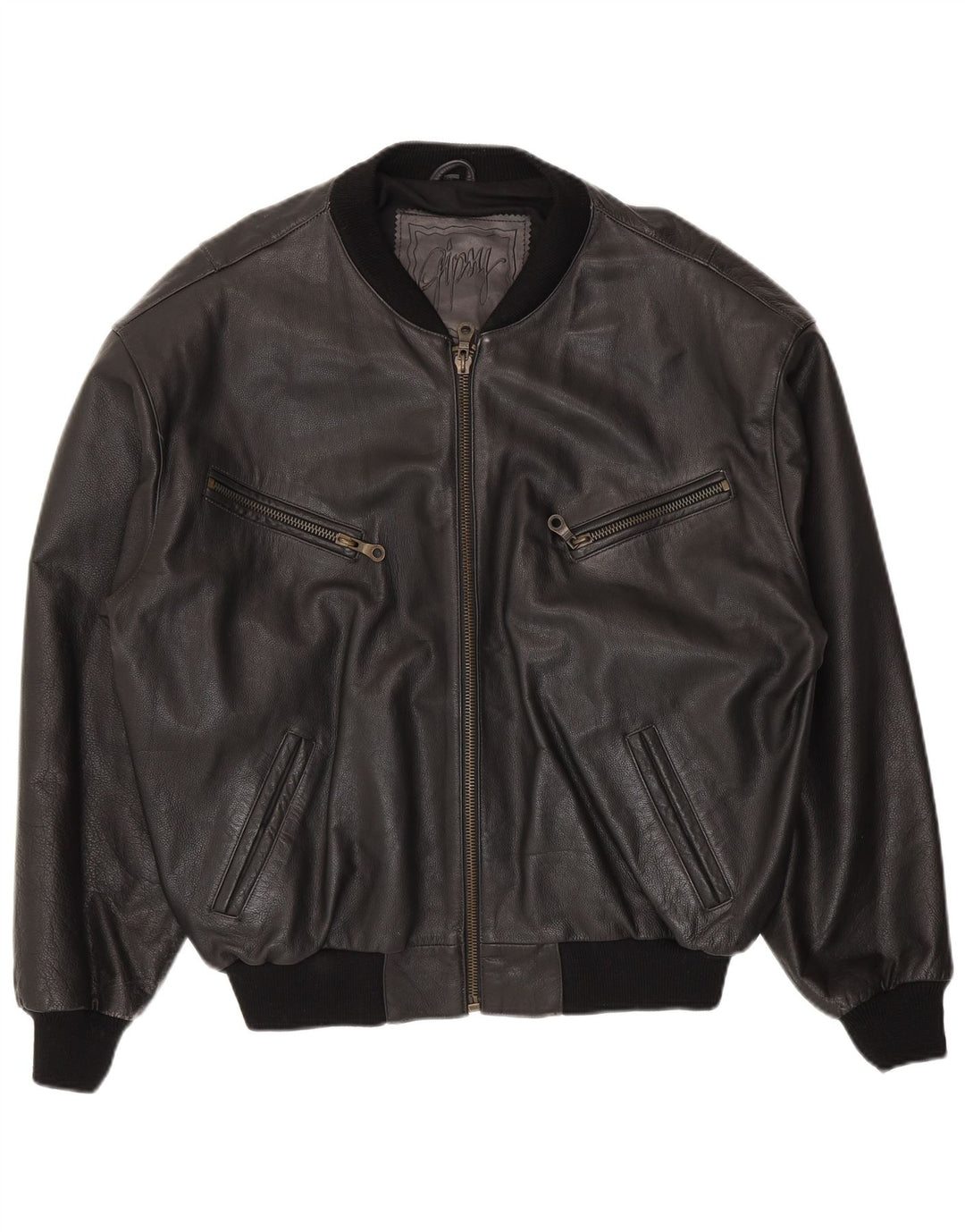 Gipsy Veste en cuir pour homme UK 40 Grand cuir noir