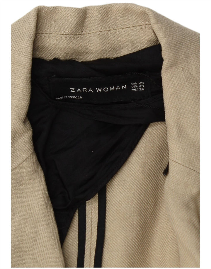 Zara Manteau croisé pour femme UK 6 XS Lin beige