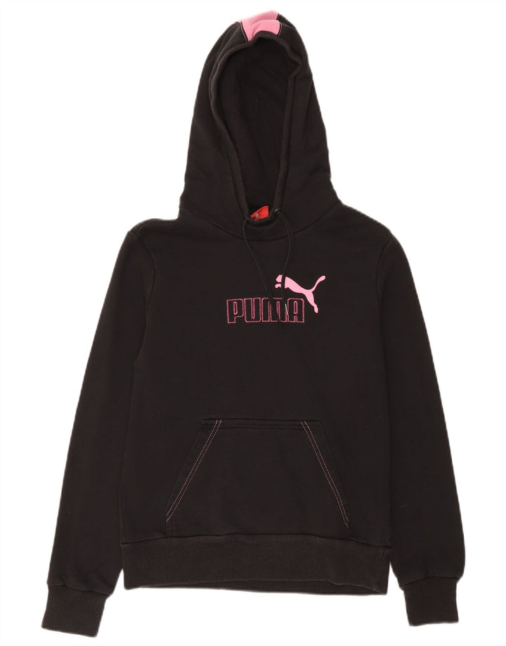 Puma Pull à capuche graphique pour femme UK 12 Noir moyen