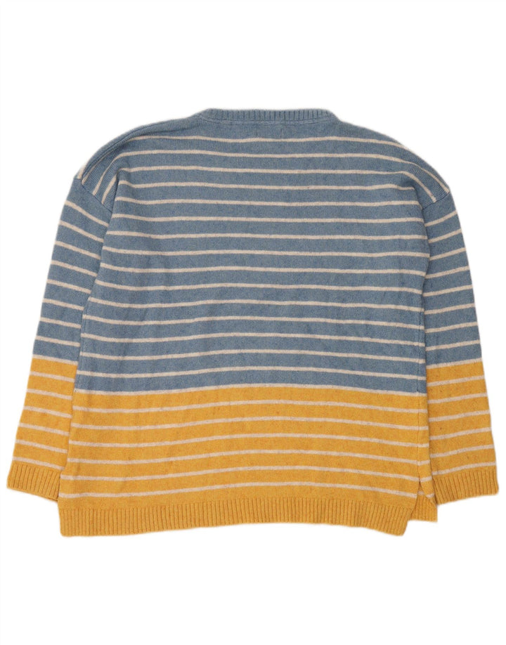 FAT FACE Pull ras du cou pour femme UK 12 Bleu moyen rayé
