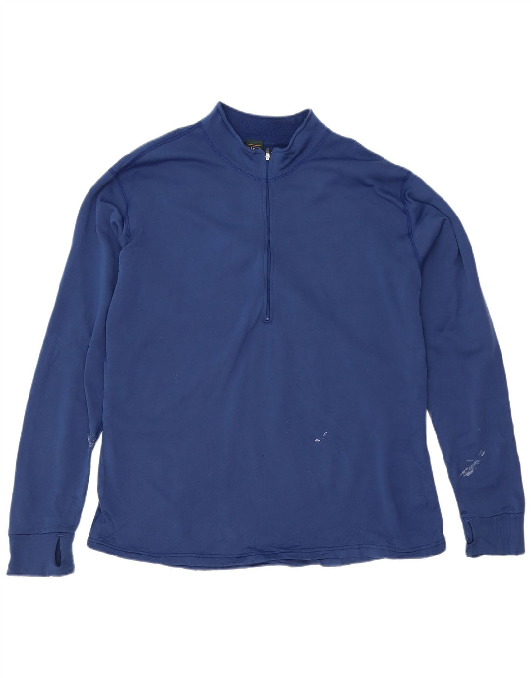 L.L.Bean Sweat-shirt col zippé pour homme XL Bleu Polyester