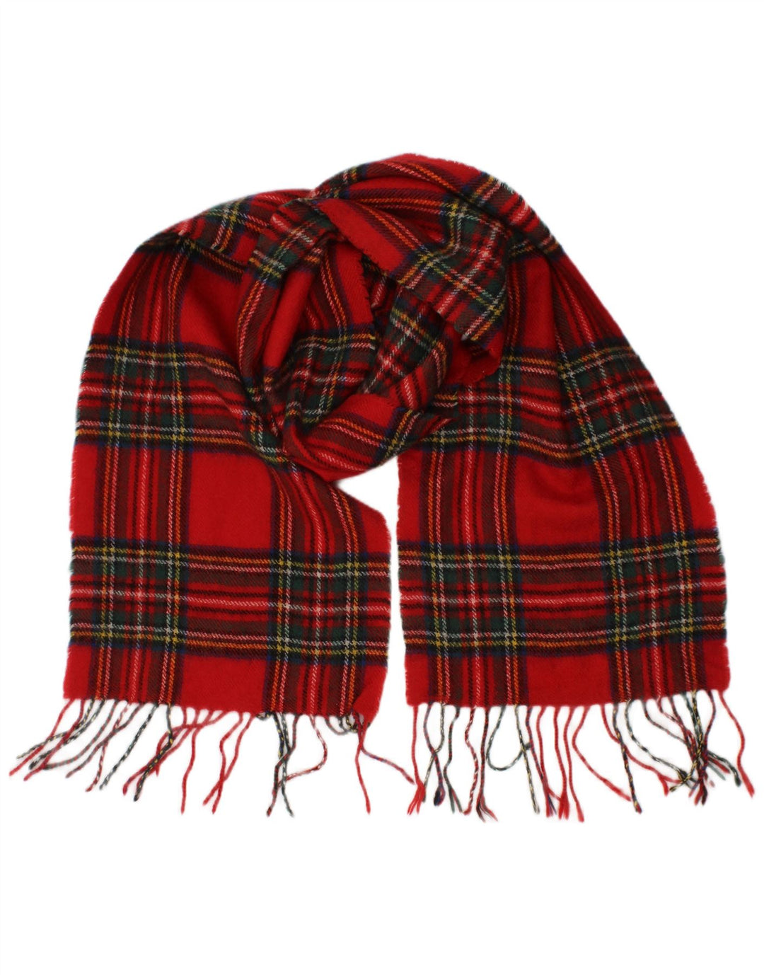 vintage Mens Rectangle Écharpe Taille Unique Rouge Plaid Lambswool Classique