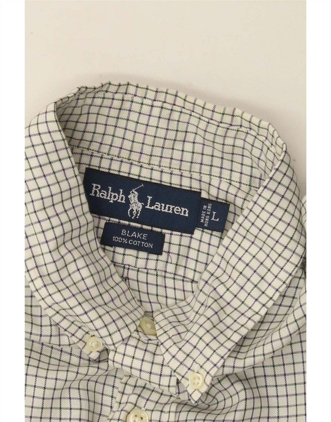 RALPH LAUREN Chemise Blake pour homme en coton à carreaux blanc cassé