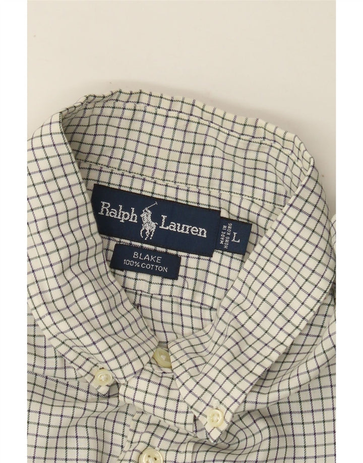RALPH LAUREN Chemise Blake pour homme en coton à carreaux blanc cassé