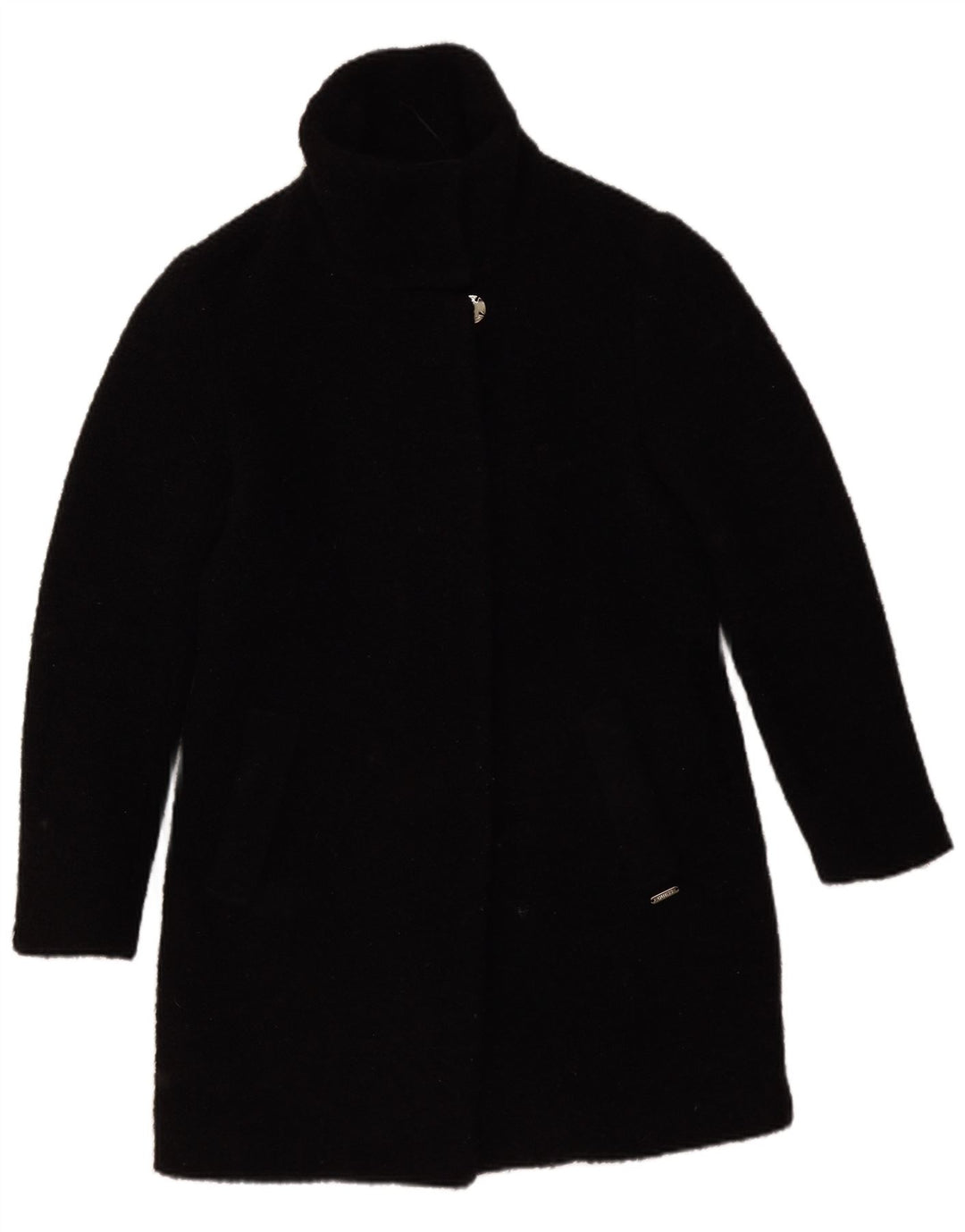 GUESS Womens Overcoat UK 8 Small Black Wool