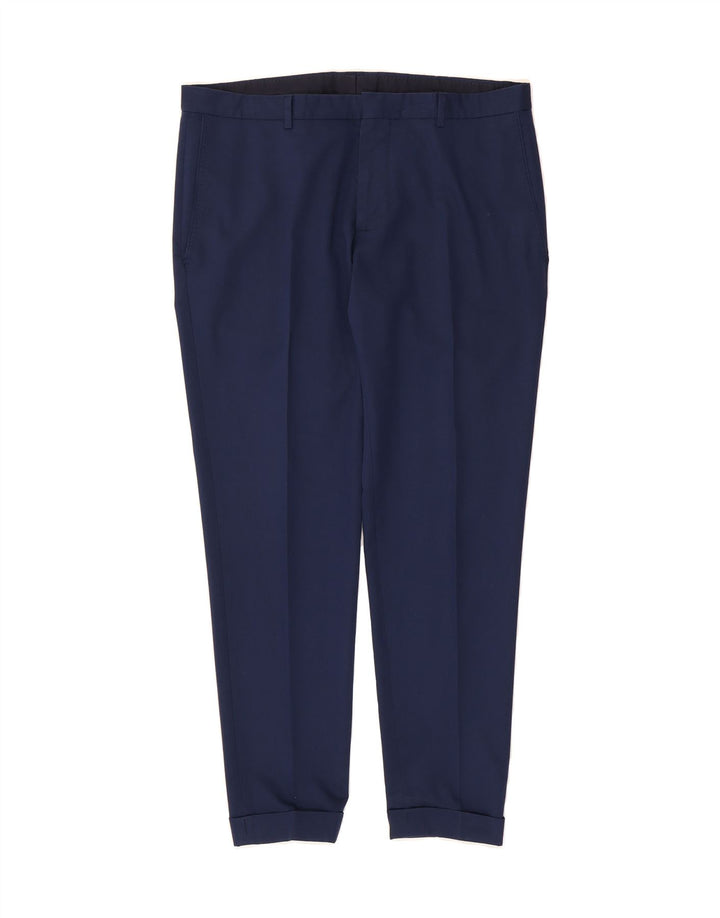 ZARA Mens 2 Button 2 Piece Suit IT 52 XL W35 L29 Navy Blue Viscose Vintage Zara and Second-Hand Zara from Messina Hembry 