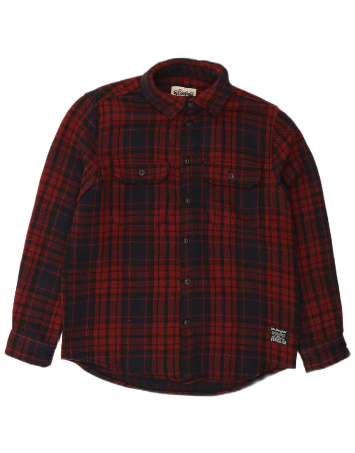 The Stronghold Chemise en flanelle pour homme Petit carreaux rouges