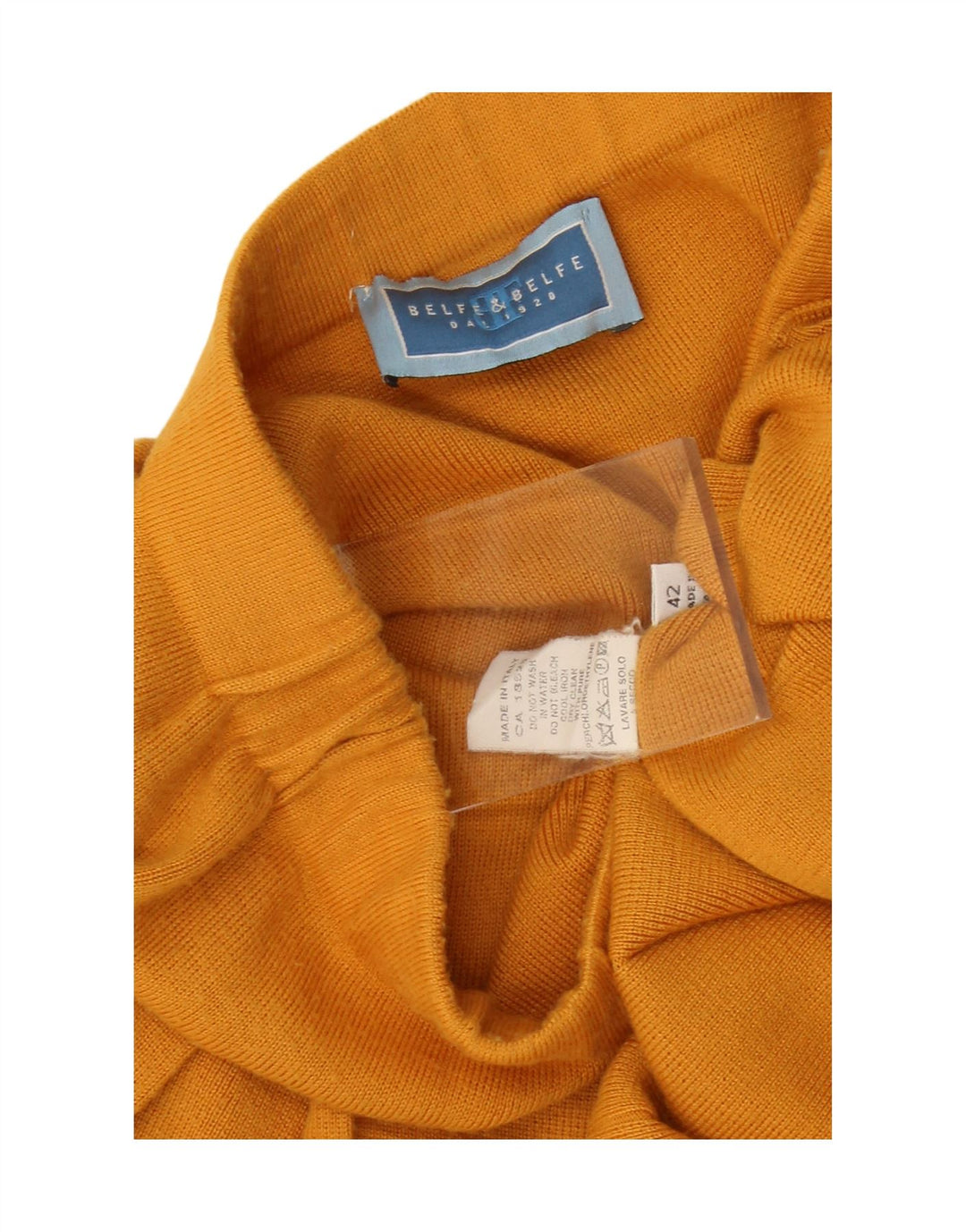 BELFE & BELFE Womens Pleated Mini Skirt IT 42 Medium W25  Yellow Wool