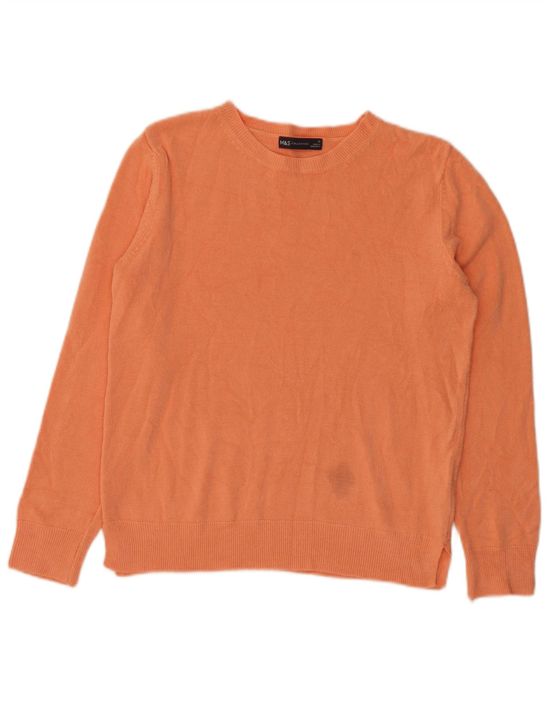 Marks & Spencer Pull à col rond pour femme UK 12 Acrylique orange moyen