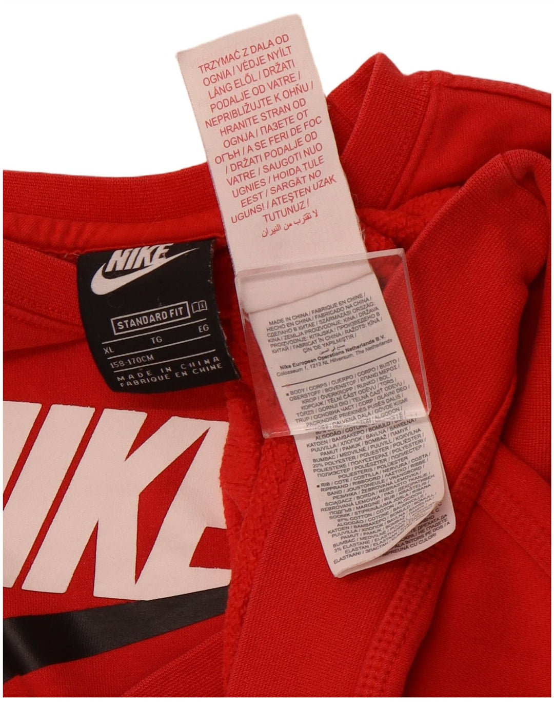 NIKE Sweat-shirt graphique pour garçon 13-14 ans XL Rouge Coton