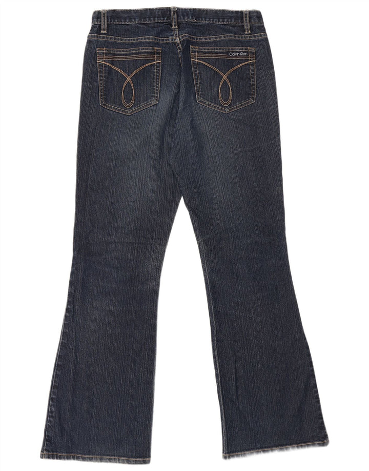 CALVIN KLEIN Jean évasé pour femme US 8 Medium W32 L31 Bleu marine Coton