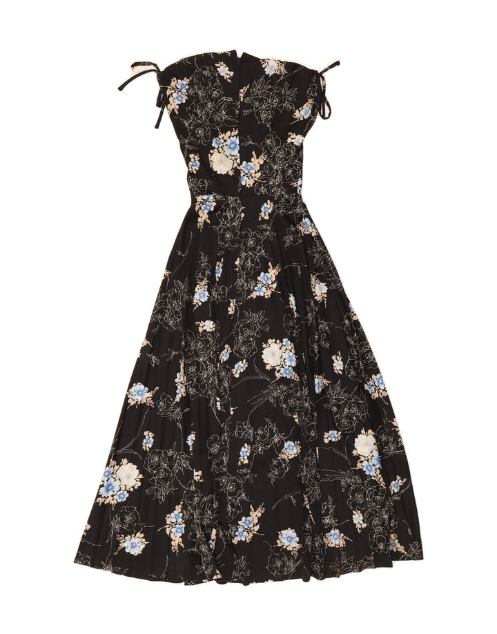 C&A Womens Sleeveless Maxi Dress UK 8 Small Black Floral Polyester Vintage C&A and Second-Hand C&A from Messina Hembry 
