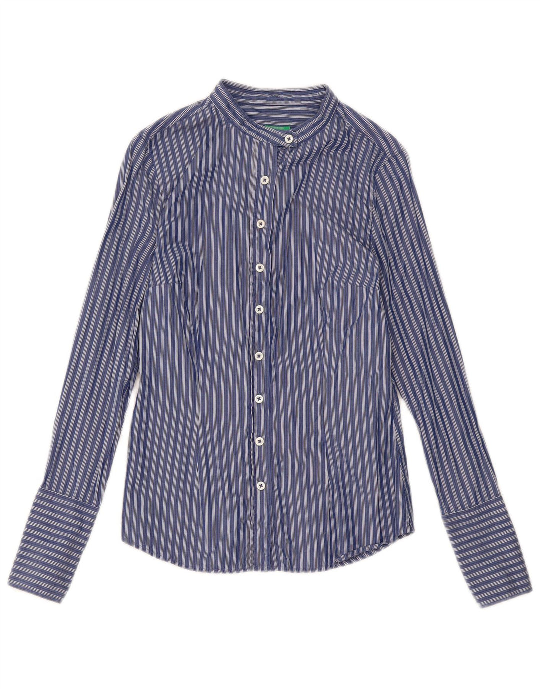 Benetton Chemise Femme UK 10 Small Bleu Marine Rayé