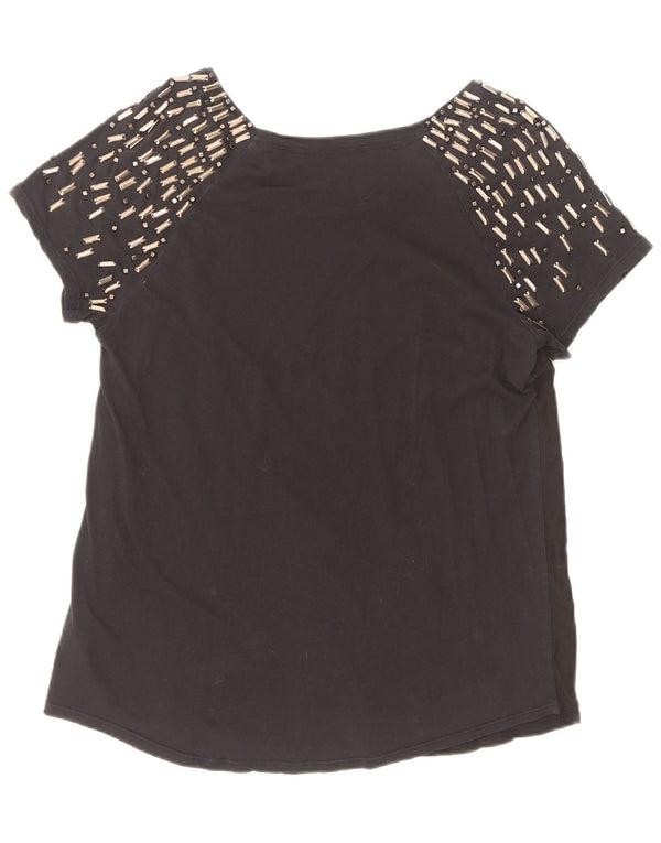Max Mara Womens Weekend T-Shirt Top UK 12 Coton Noir Moyen