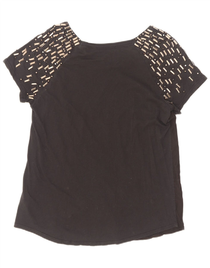 Max Mara Womens Weekend T-Shirt Top UK 12 Coton Noir Moyen