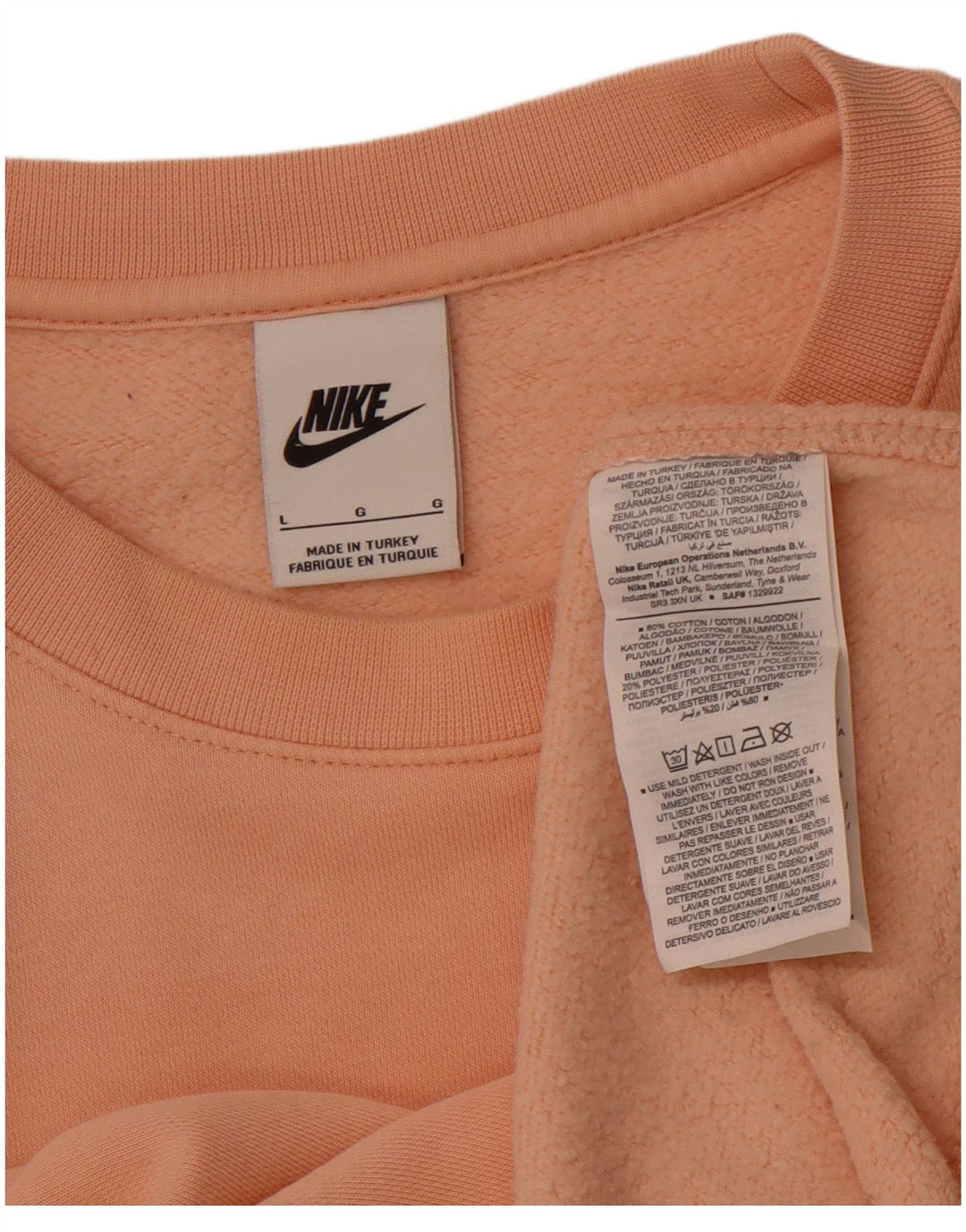 NIKE Sweat-shirt pour homme en coton orange Taille L