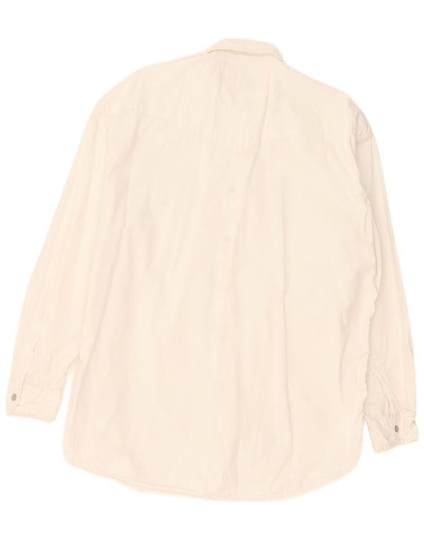 vintage Chemise Homme Taille 41/42 Grand Coton Blanc
