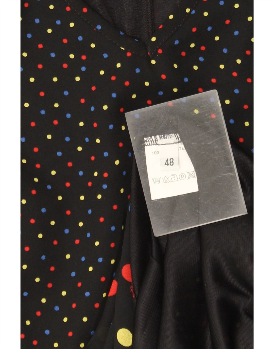 Robe trapèze femme vintage IT 48 XL Polyester tacheté noir