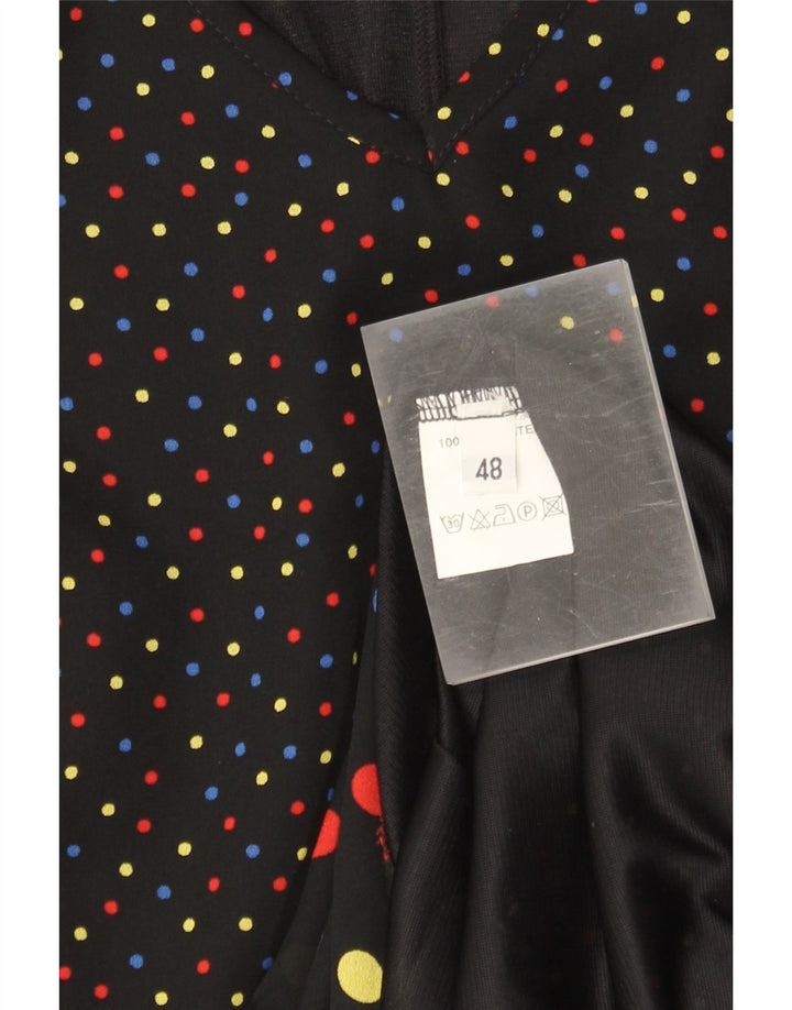 Robe trapèze femme vintage IT 48 XL Polyester tacheté noir