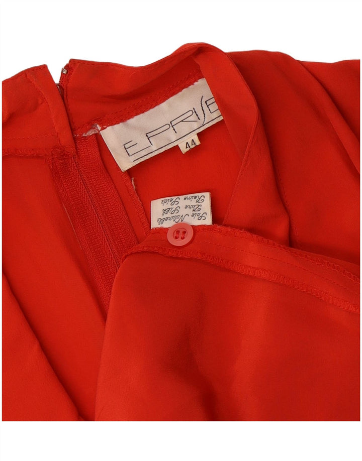 VINTAGE Robe portefeuille femme IT 44 Soie orange moyen