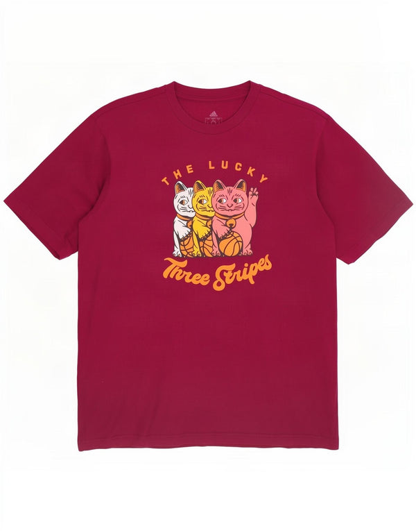 Adidas T-shirt graphique pour homme en coton bordeaux moyen